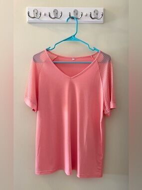 Women's Coral V-Neck Top